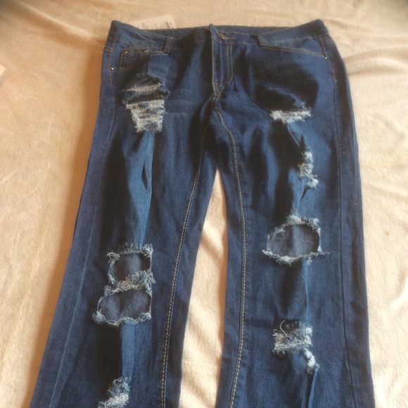 NWT LXJ size 2X distressed jeans - Picture 6 of 10
